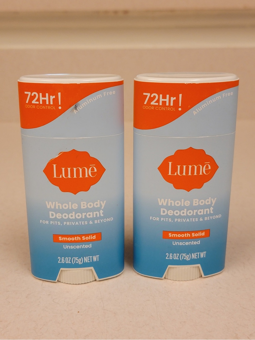 Lume Whole Body Deodorant Smooth Solid Unscented - Set of 2